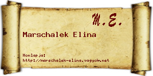 Marschalek Elina névjegykártya